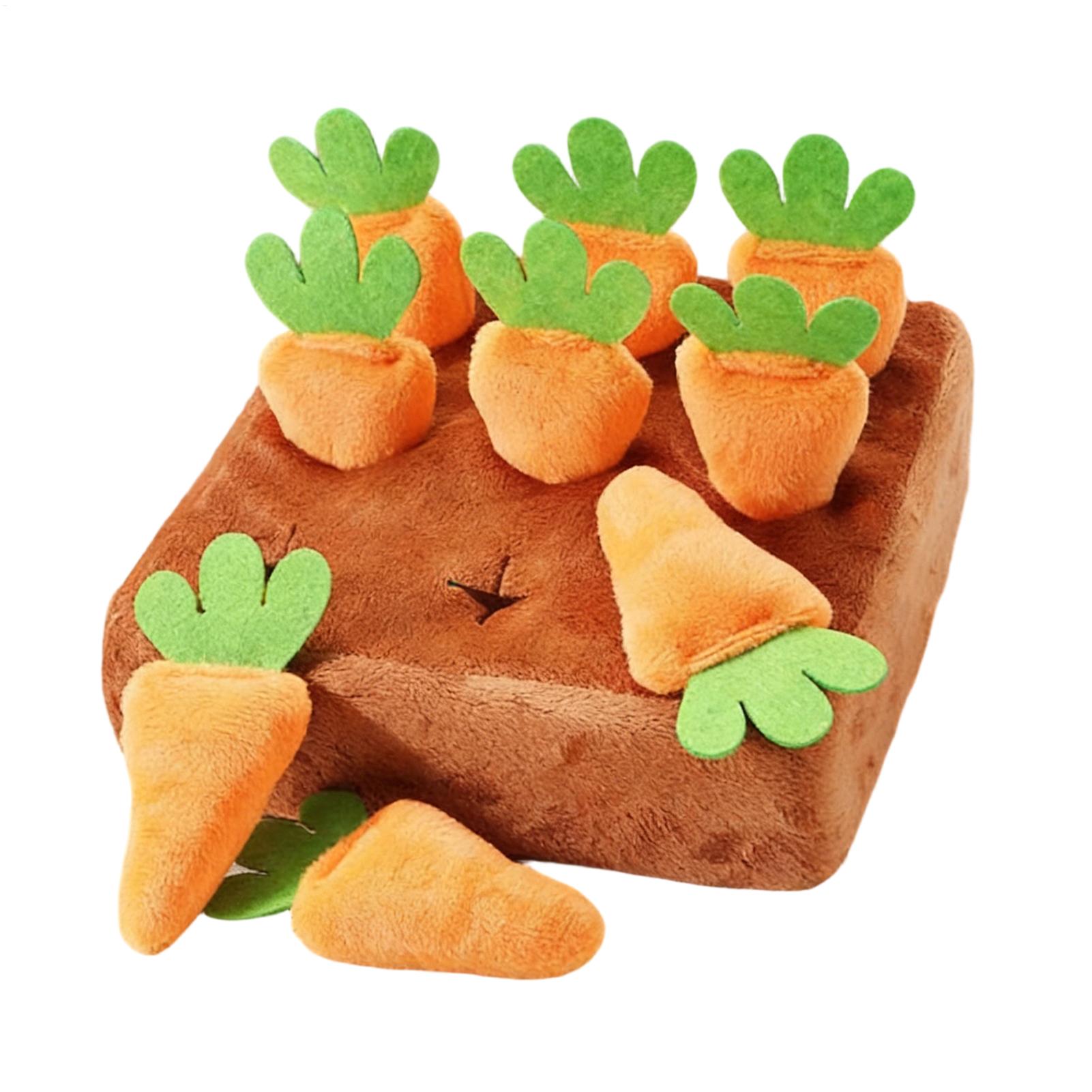 Innovative Dog Toys Snuffle Mat for Pet Plush Carrot Toy Mat Plush Vegetable Field Pull Radish Plush Carrot Dog Interactive Toys giallo
