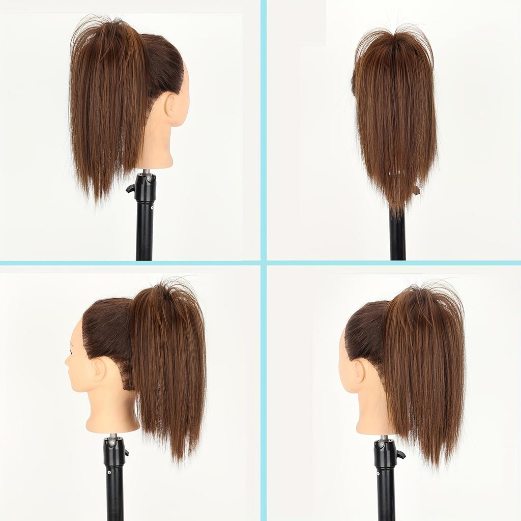 Synthetic Waterfall Straight Short Ponytail Clip In High Heat Resistant Material, Everyday Wear Basic Style