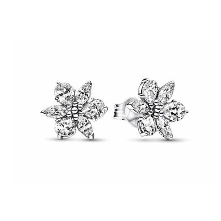 Pandora True Timeless Series Sparkling Snowflake 925 Silver Earrings Women earrings 292633C01 Box