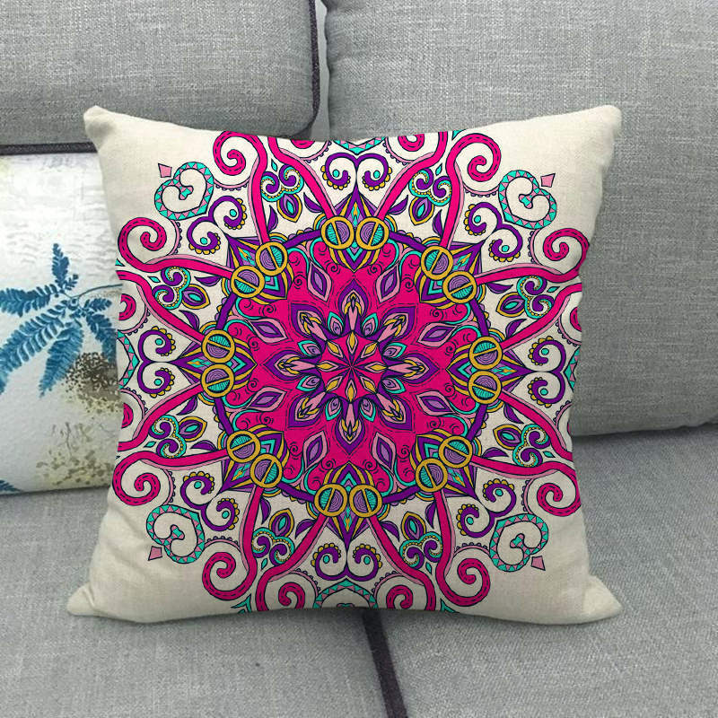 Nordic Bohemian Floral Pattern Digital Printing Short Plush Pillow Covers For Car Sofa Office Cushion Cover Home Goods