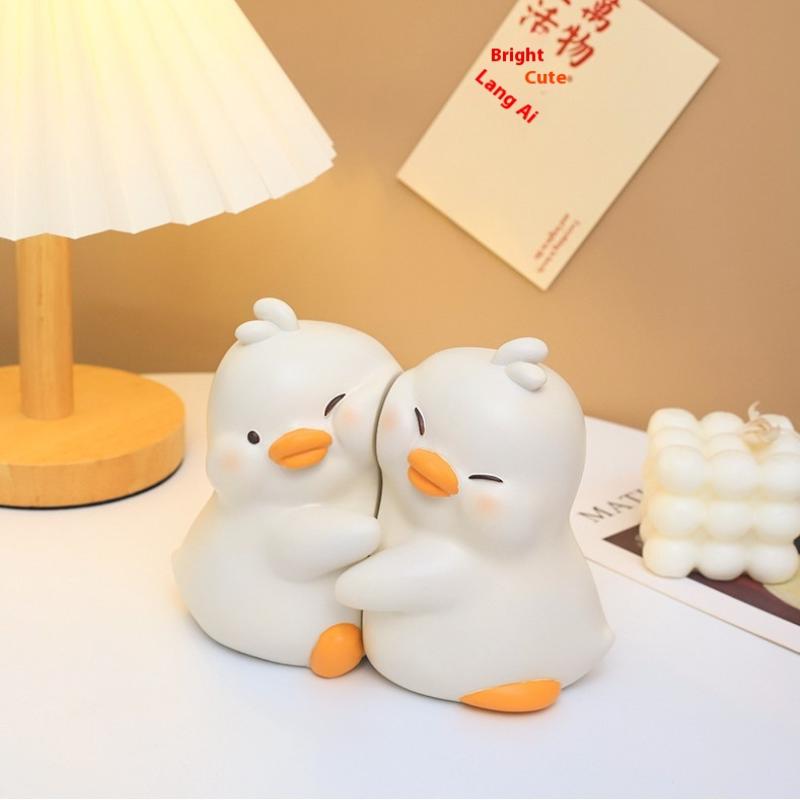 1Pcs Lovely Cartoon Duck Hugging Animal Book Ends Book Stand Holder Decorative Bookends For Desk Office Home Shelf Ornaments