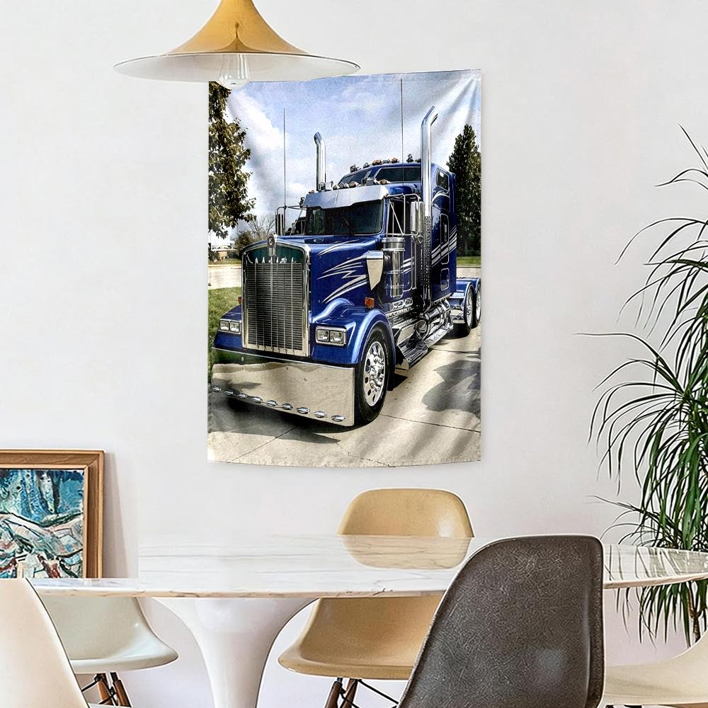Kw Heavy Trucks Wall Decor Tapestry Art For Pet Memorial Birthdaywedding Party Backdrop Family Gift