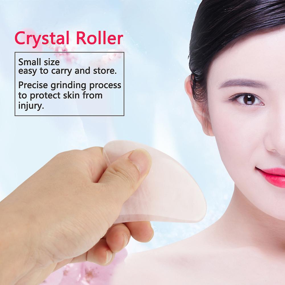Natural Double Head Rose Quartz Jade Stone Roller & Scrapping Plate Face Massage Tool Kit