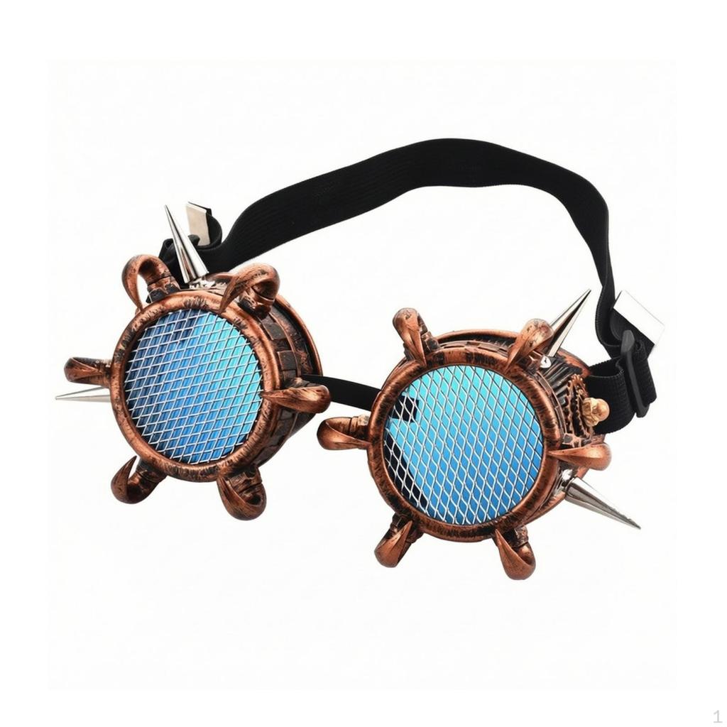 Steampunk-Schutzbrille Elastisch mit Netz-Linsen Industrielle Brille für Cosplayer, Cosplay,