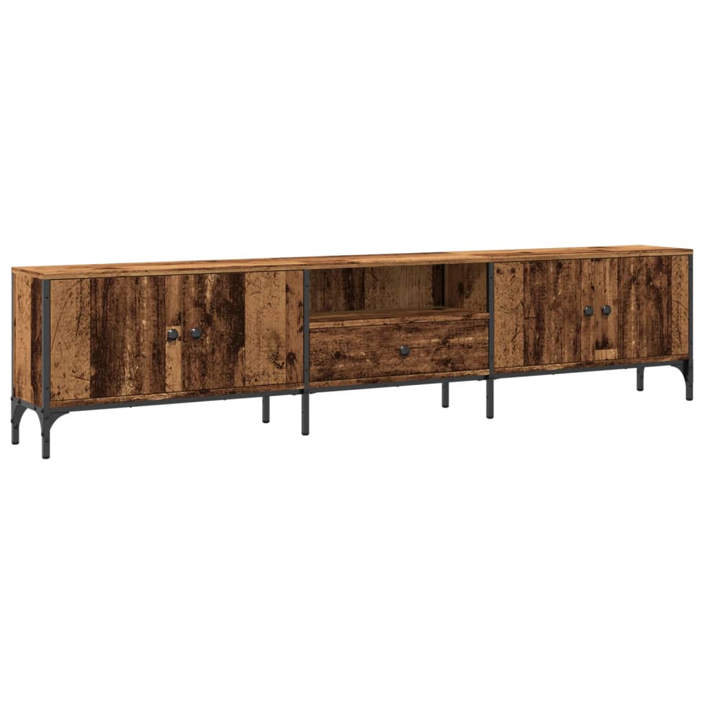 TV Cabinet with Drawer Rustic Wood Look 200 x 25 x 44 cm