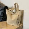 Winter Solid Vintage Canvas Shoulder Bag Fashion Leisure Art Student Handbag Large Capacity Commuter Women Tote Bag