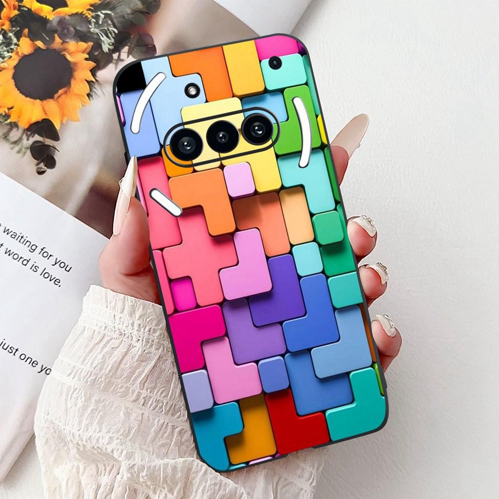 Téléphone pour rien (3a) A059 Coque Pour Nothing Phone 3a Étui Silicone Mode Luxe Fleurs Chat Mignon Drôle Peint Pare-chocs Souple