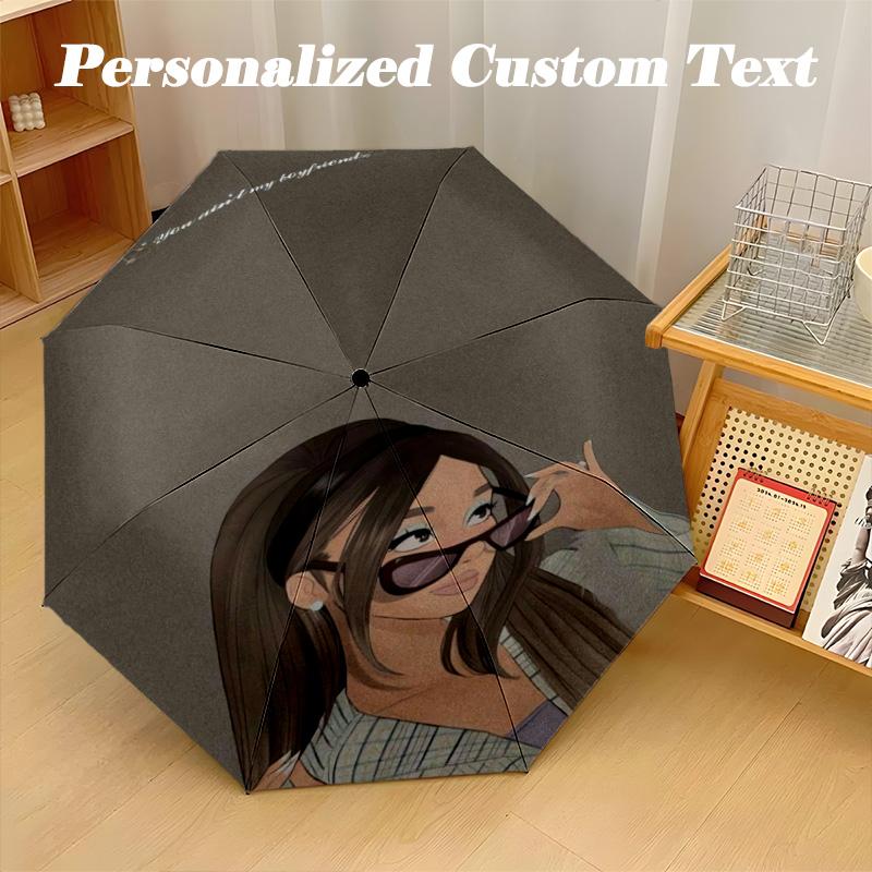 Portable Auto Folding Umbrella,Ariana Grande 8 Rib Waterproof Umbrella For Camping Commute