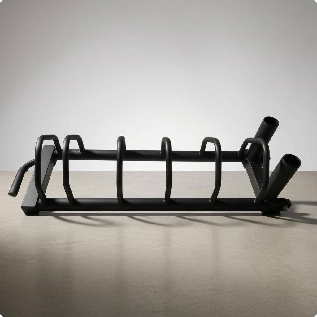 Barbell Plate Rack Black Storage Cylindrical Metal