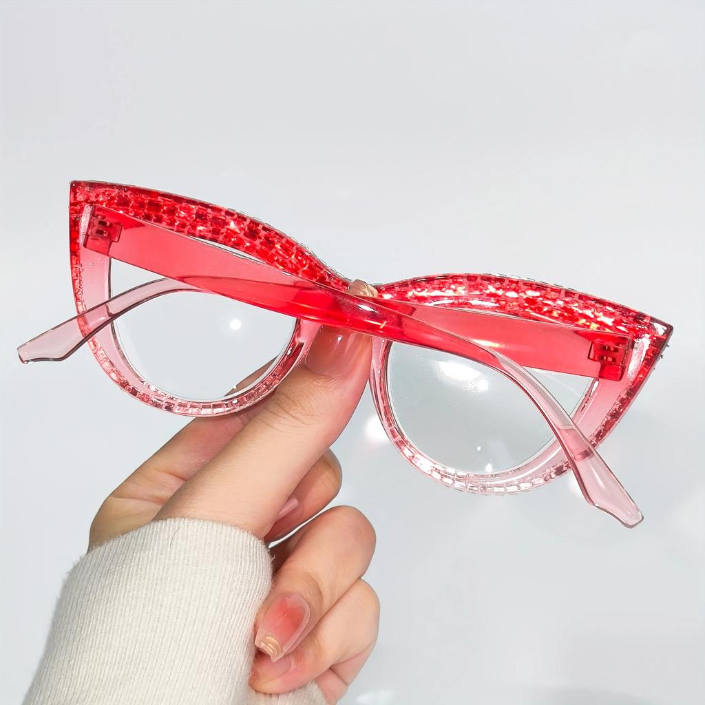Cat Eye Rhinestone Reading Glasses Elegant Fashion Glitter Eyeglasses Readers for Women Men from +1.0 to +4.0