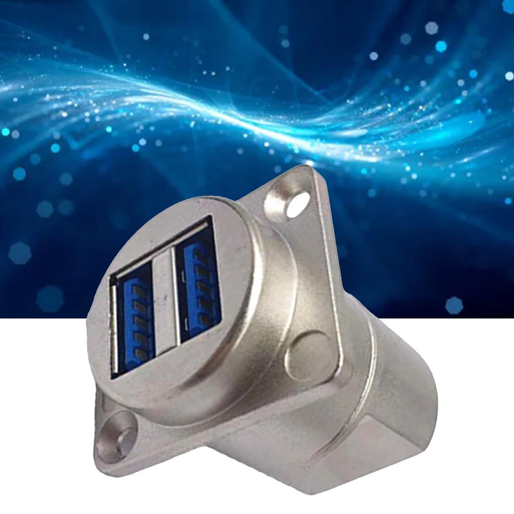 USB 3.0 Socket Dual USB A Port Female To Female Coupler Socket D Type Panel Mount Connector for