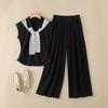 ZANZEA Women Sleeveless Blouse and Long Pants Casual Two Piece Suit Set