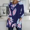 Ladies Round Neck Oversized Long Sleeve Shirt Soft Comfy Tops For Home Loungewear