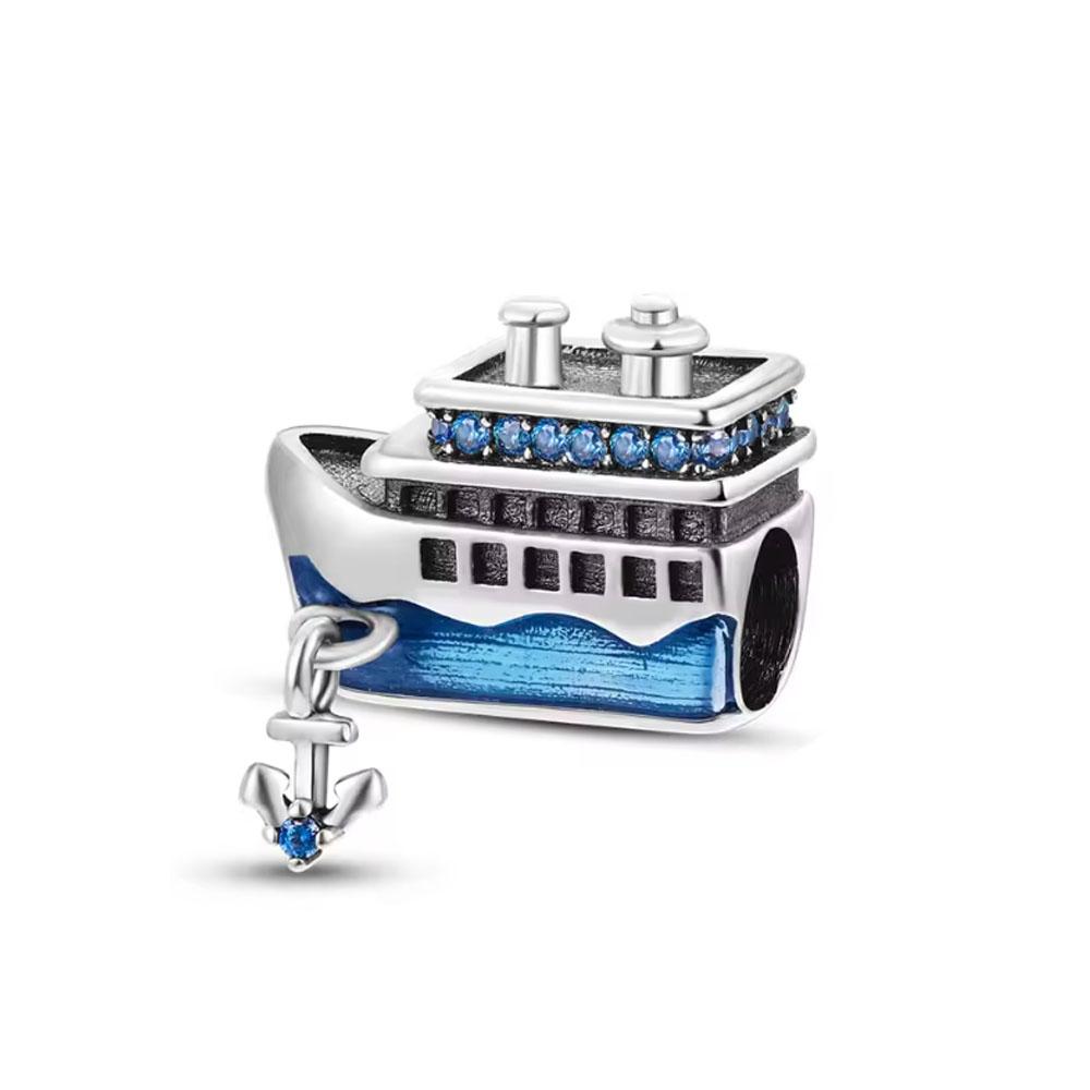 925 Silver New Cute Lovely Octopus Panda Ship Car Beer Slippers Bead Pendant Charm Fit Original Bracelet DIY Jewelry Gift