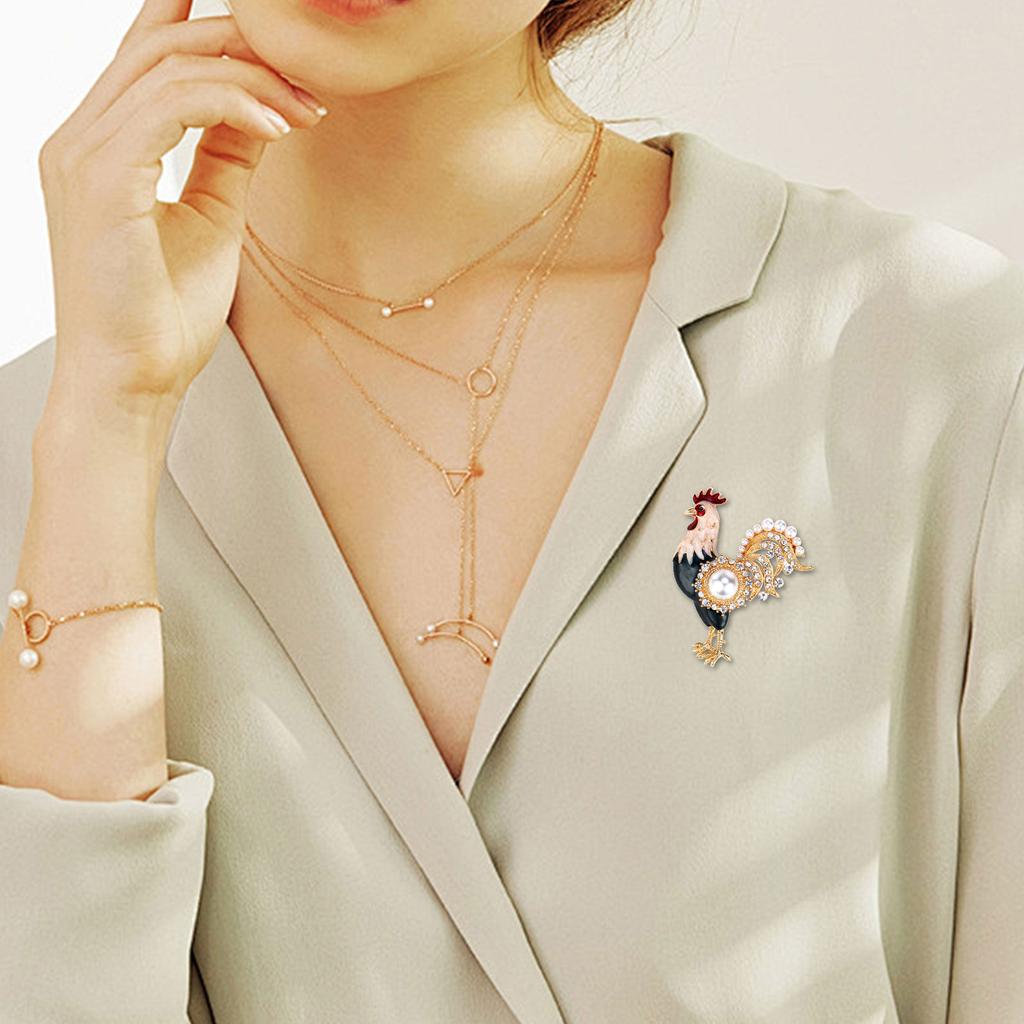 Cultural Zodiacs Rooster Pin Animal Alloy Craftsmanship Brooch Lightweight Accessory For Work Or Celebrations