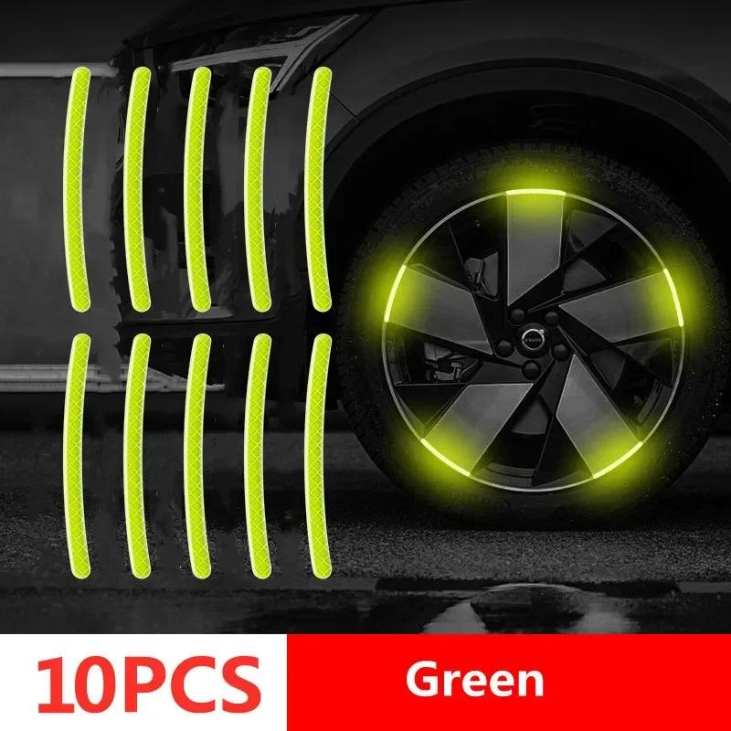Car Wheel Luminous Stickers Reflective Stickers Luminous Fluorescent Color Wheel Decoration Motorcycle Night Stickers