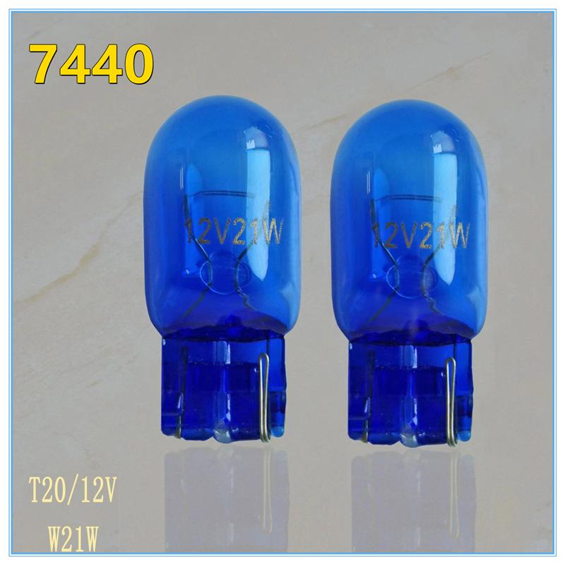 

T20 7440 7443 WY21W W21W Галогенные лампы 7443 W21/5W T20 Супер яркий фонарь заднего хода для автомобильной сигнальной лампы 12 В Синий 2Pcs