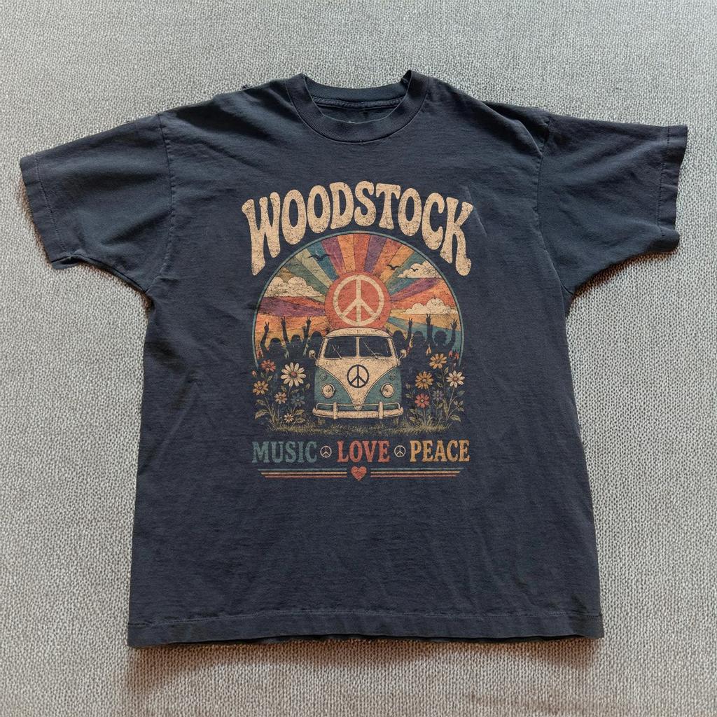 Woodstock Peace Love Music Hippie Festival Vintage T-Shirt