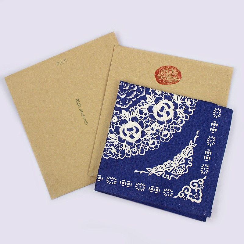 

Chinese Style Zen Retro Chinese Fabric Craft Small Tablecloth Square Towel Cover Cloth Bedside Square Cabinet Cover Cloth Coffee Table Tablecloth Rich and Noble (33*33cm) Square towel