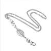 Women Retractable Badge Reel Lanyard with ID Card Holder Necklace Name Badge Holder Lanyard Stainless Steel Beaded Chain