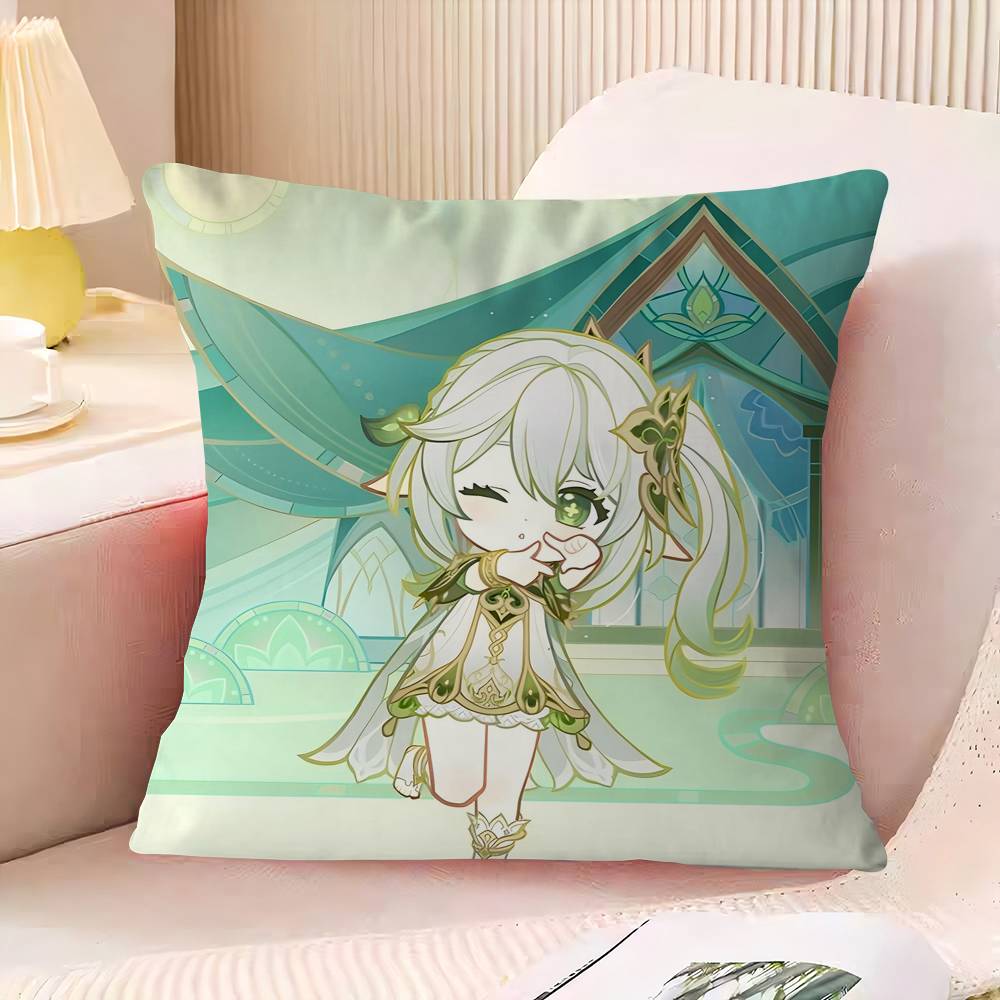 

N-Nahida Pillow Covers Cartoon Sofa Decorative Home Double-sided Printing Short Plush Cute Cushion Cover 16x16Inch