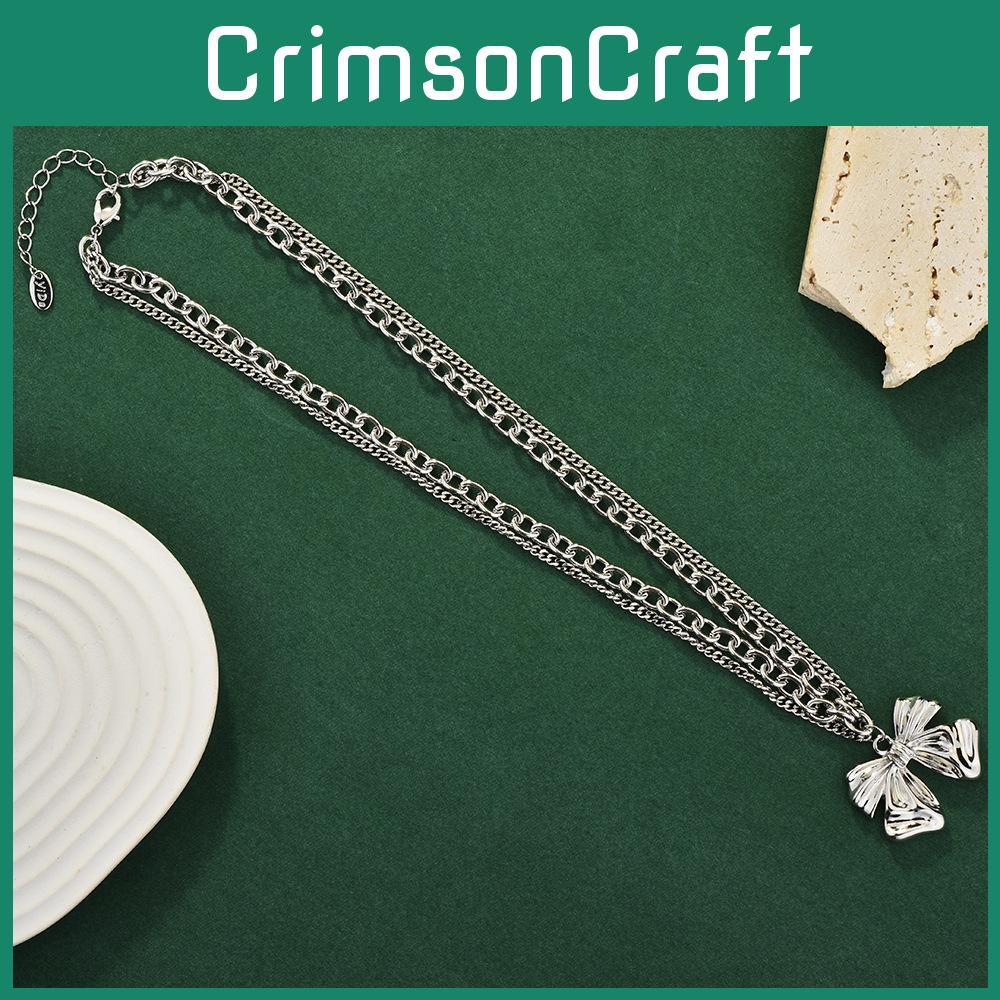 Elegant And Trendy Butterfly Bow Necklace In Mixed Materials For Sophisticated Fashion