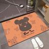 Velvet Violent Bear Quick-Dry Non-Slip Bath Mat - Water-Absorbent Bathroom and Entrance Floor Mat