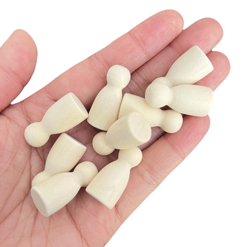 100Pcs Wooden Chess Pieces Set - Classic Game Tokens For Board Games Learning Tools For Kids Family Party Activities Accessories