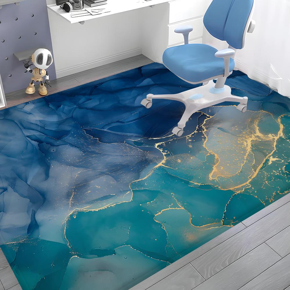 Kolor Niebieski Złoty Biały Marmur Obszar Przedpokój Dywan Antypoślizgowa Mata do Pralni Wystrój Pralni Balkon Dziecko Pokój Dzienny Dywanik do Toalety