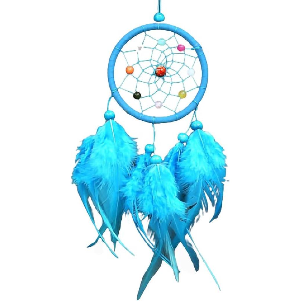 Feather Dream Catcher Car Interior Rearview Pendant, Feather Dream Catchers Wall Hanging Decorations(Style 1 - Grey) Style 5-blue