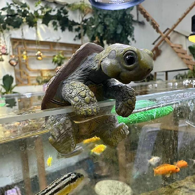 Gartencharme Realistische Schildkröten Blumentopfhänger Harzfigur Statue Hängender Schmuck für Terrassen und Zaun Aquarien Dekorationen