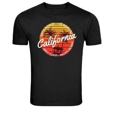 California Santa Monica Los Angeles West Coast Surf Graphic T-Shirt