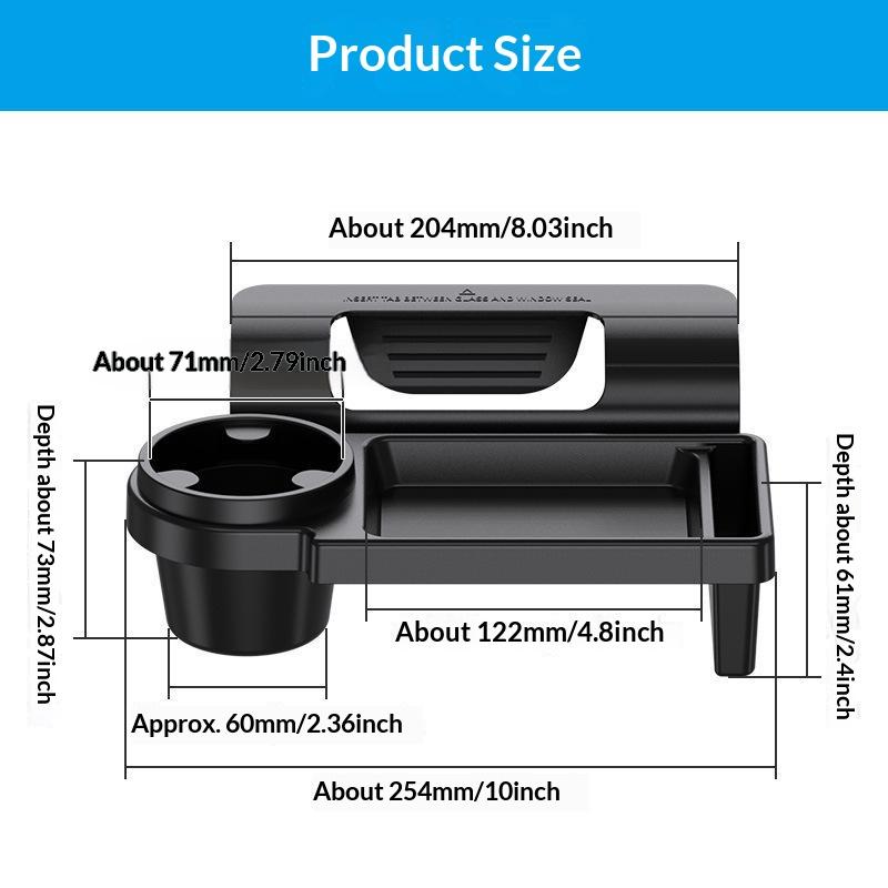 Car Cup Holder Phone Mount Universal Fit Tray Hanging Rack for All Car Models Door Window Pocket Storage