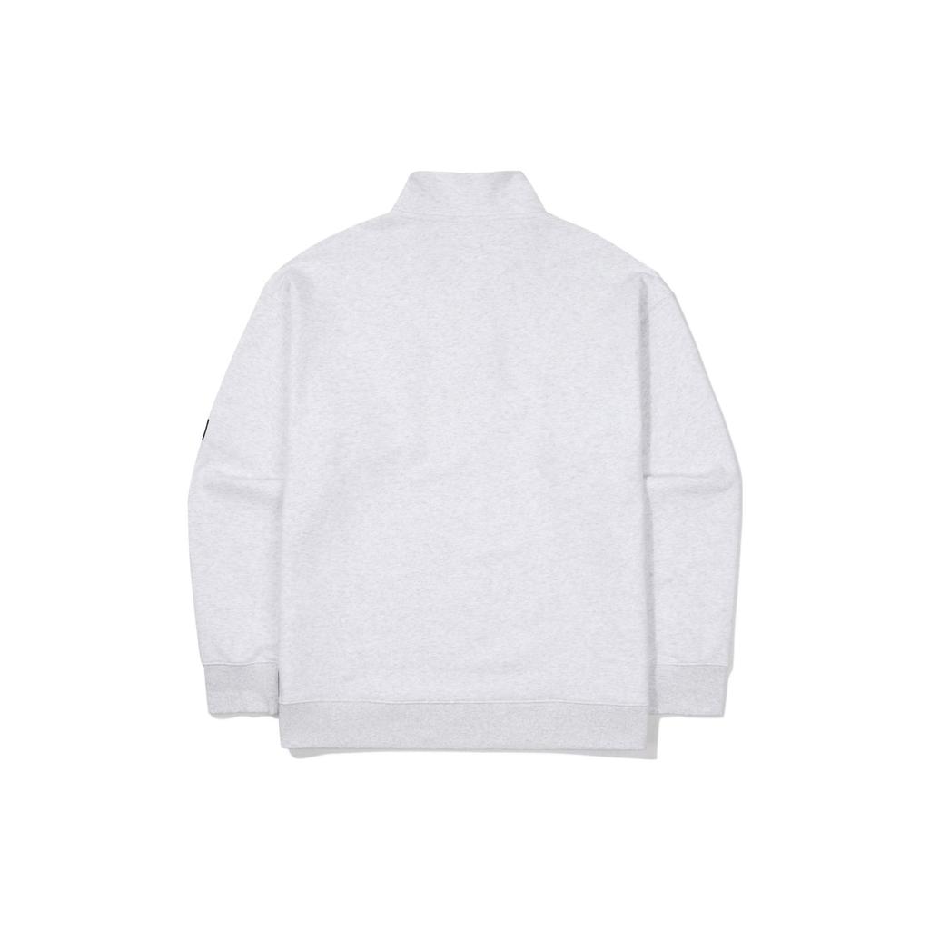 FILA Sweatshirts Unisex Light Gray Stand Collar Moderate Straight Fit FS2POF1112X-WTM