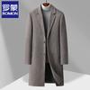 Luomeng Men's Mid-Length Wool Blend Overcoat