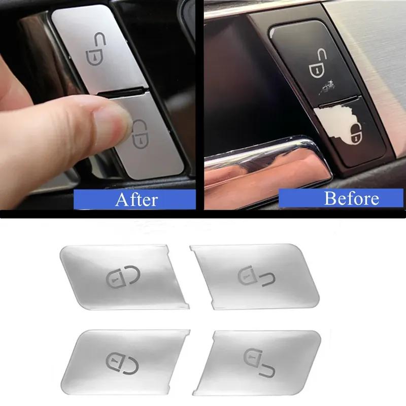 Car Door Lock Unlock Button Sequ Trim Cover Sticker  for Mercedes Benz A B C E GLA CLA GLK GLE CLS ML GL W204 W212 W246 W166