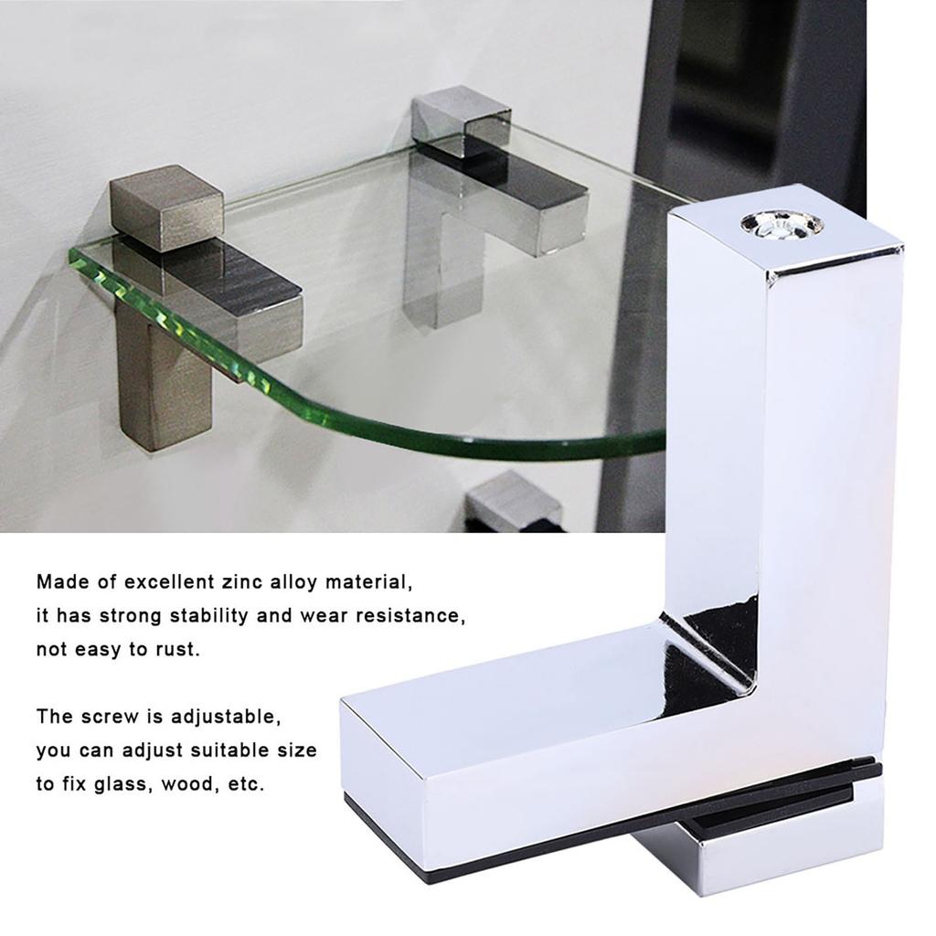 Thickened Clamp Glass Shelf Zinc Alloy Adjustable F Type Board Hardware FittingsGlossy