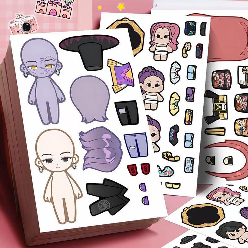 8pcs KPop Demon Hunters Cartoon DIY Stickers Bulk Anime Doodle Decals for Luggage Water Bottles