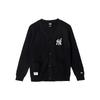 New Era X MLB Collaboration New York Yankees V-Neck Single Button Raglan Sleeve Knit Sweater Unisex Sweater Black 13781112
