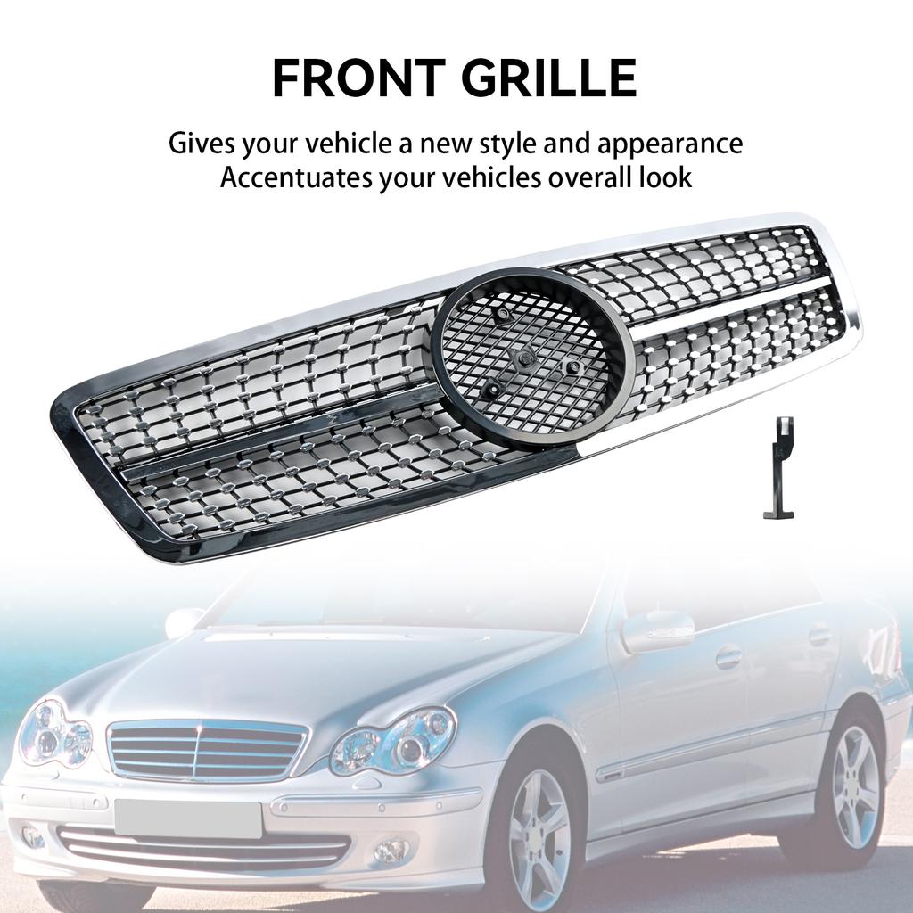 Grilă Rinichi Bară Față Potrivire Mercedes W203 C230 C320 C240 2001-2007