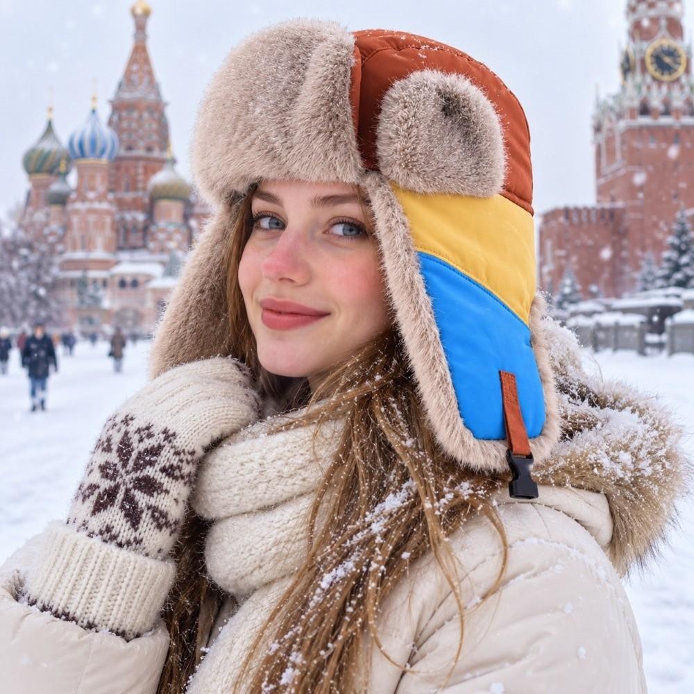 Thickened Winter Warm Hat Windproof Ear Protection Cap Practical Earflap Hat For Unisex