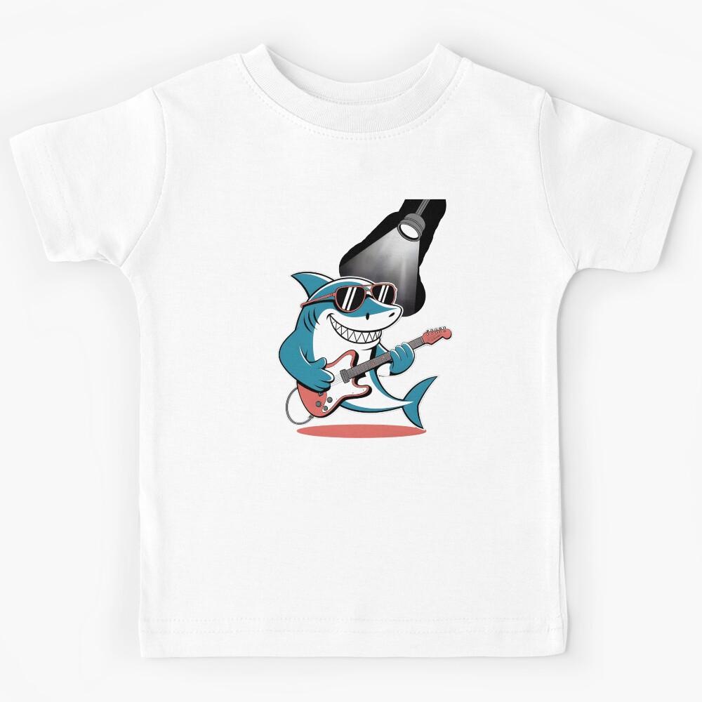 Shark Playing Guitar Kids T-Shirt 110
