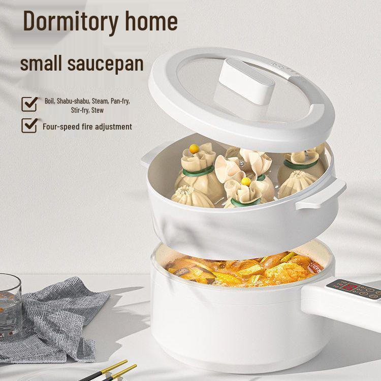 Compact Multi-Functional Electric Cooker: Noodles, Rice, Porridge, Stir-fry, Steaming, Hot Pot, All-in-One Automatic Cooking Pot