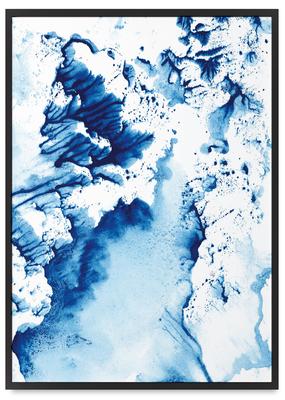 Poster Blue Wave In Black Frame