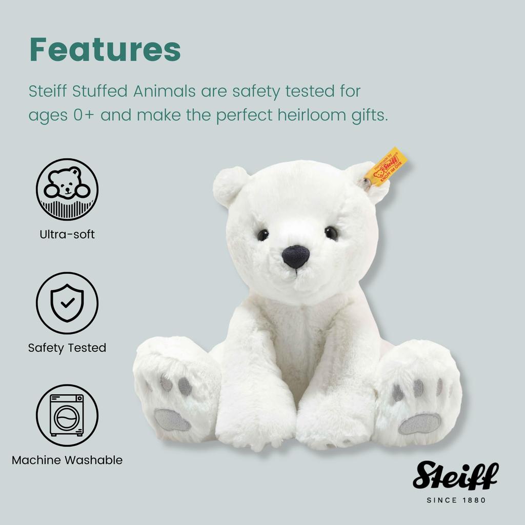 Steiff Cuddly Friends Lasse the Polar 062636 Japanese Bear, 28cm, [Official Product]