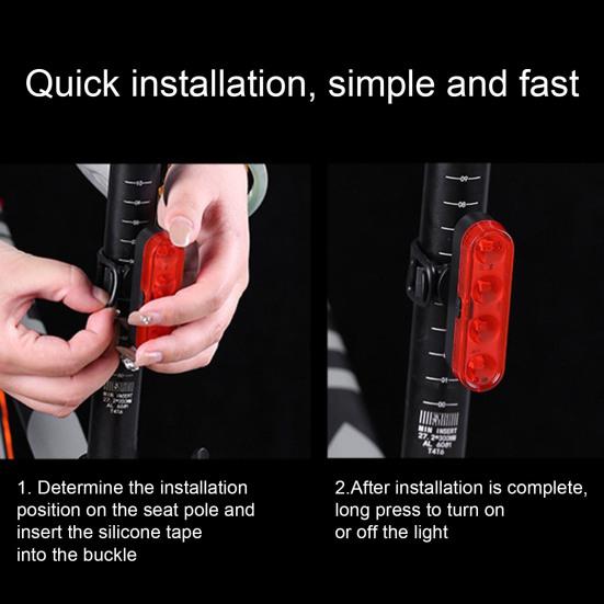 Bicycle Tail Light Waterproof Modes Adjustable USB Rechargeable Universal MTB Road Mountain Bike Night Riding LED Safety Warning Rear Lamp