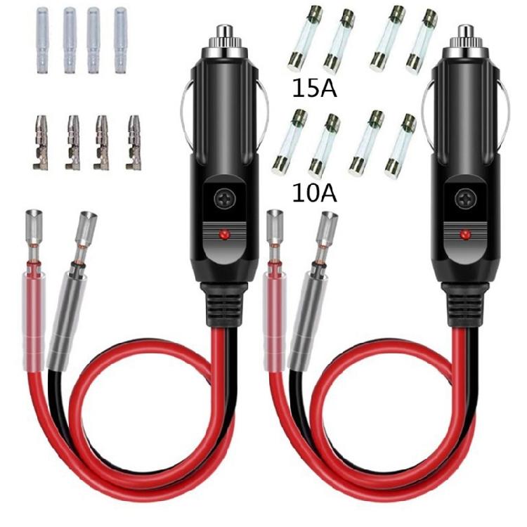 

2Pcs 12V FusedCigarette Lighter Socket Plug for Car Tire Compressor Car Inverter 1