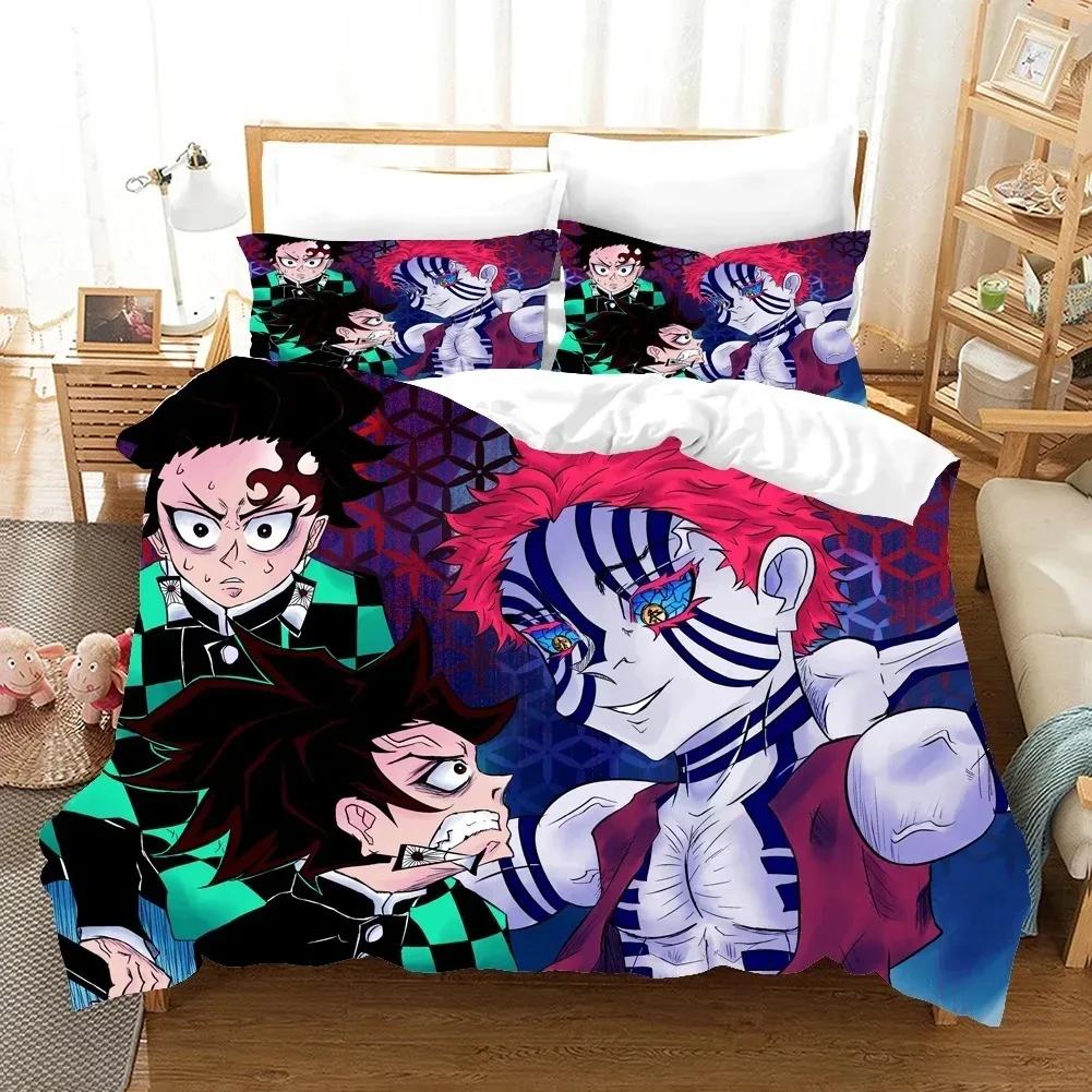 Fashion 3D Print Anime Ghost Killing Blade Bedding Sets Duvetcover Set With Pillowcase Twin Full Queen King Bedclothes Bed Linen