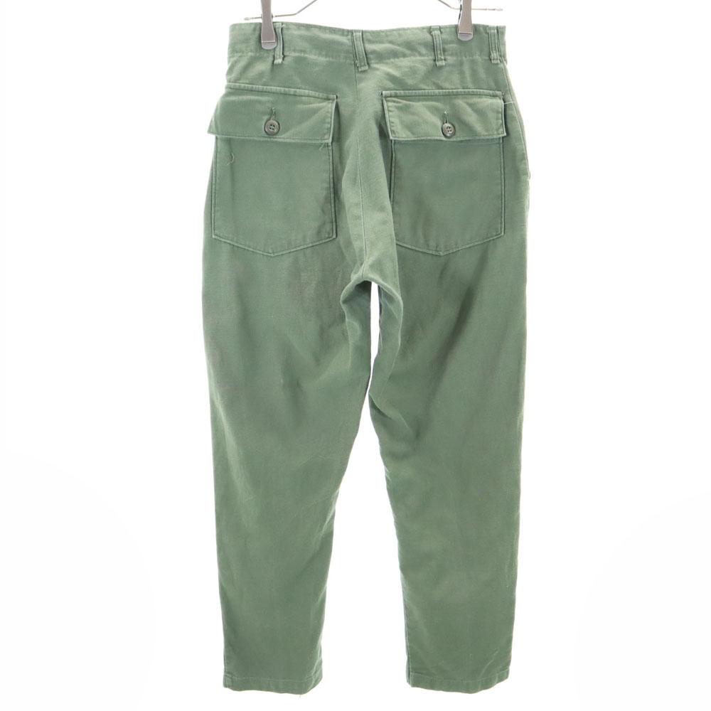 US ARMY 70s DSA Vintage Cotton Satin Baker Pants W28 khaki military Men's Used