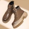 Luxury Brand Lace-Up Formal Busines Footwear Leisure Walk Man Motorcycle Boots Classic Mens High Top shoes All-match Basic Boots